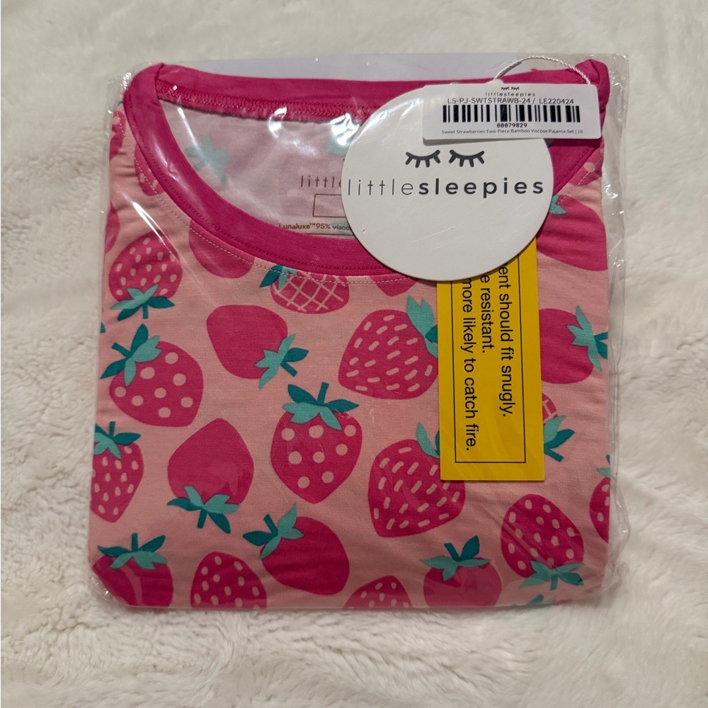 Little Sleepies Sweet Strawberries Two-Piece Pajamas Size 16